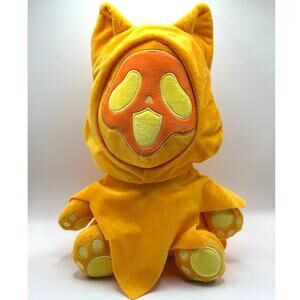 Orange Ghost Face Kitty Cat Plush by STEELWITHTEEETH, EUC - Rare Discontinued